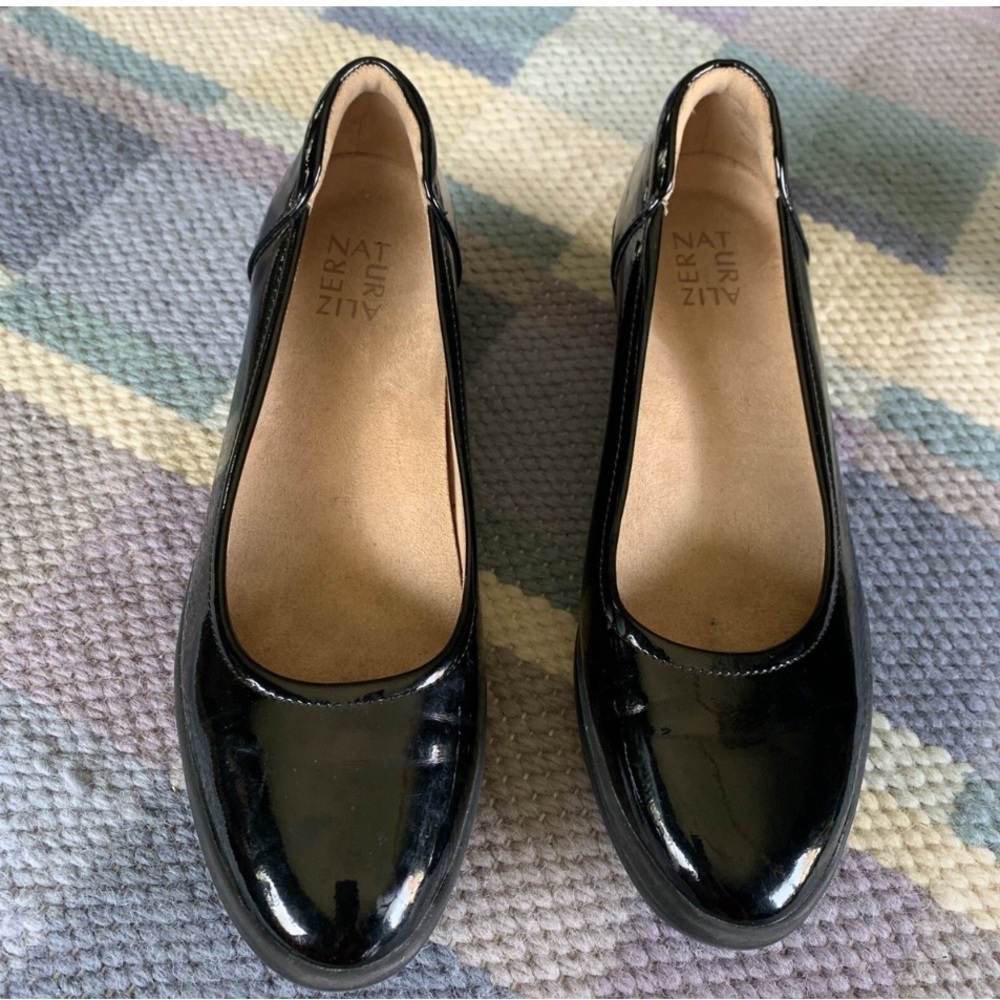 Naturalizer Sam Wedge Black Patent Leather Pumps